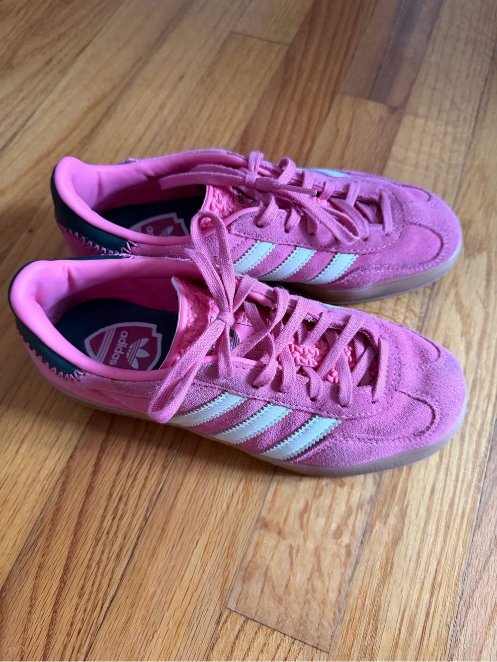 adidas Pink Suede Women's Sneakers with White Three Stripes